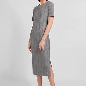 Express Easy Ribbed Short Sleeve Sheath Dress